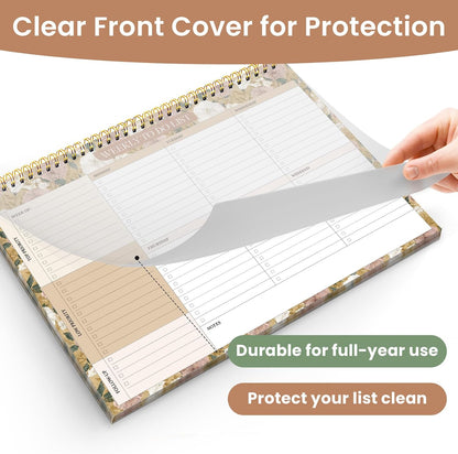 Weekly To Do List Notepad with 52 Undated Sheets（8.5"×11"）- Undated Weekly Planner Notepad for Office Desk Accessories and Supplies - Sunshine Petal