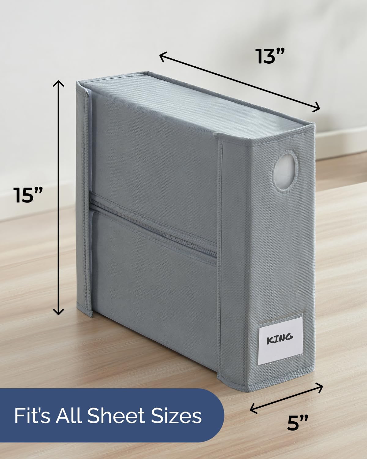 Sheet Organizers - Foldable Sheets Set Organizer - King/Queen - Grey