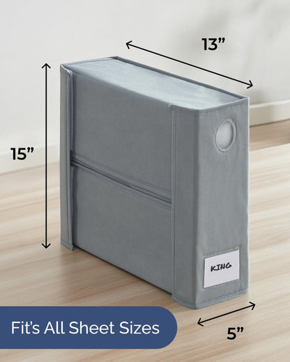 Sheet Organizers - Foldable Sheets Set Organizer - King/Queen - Grey