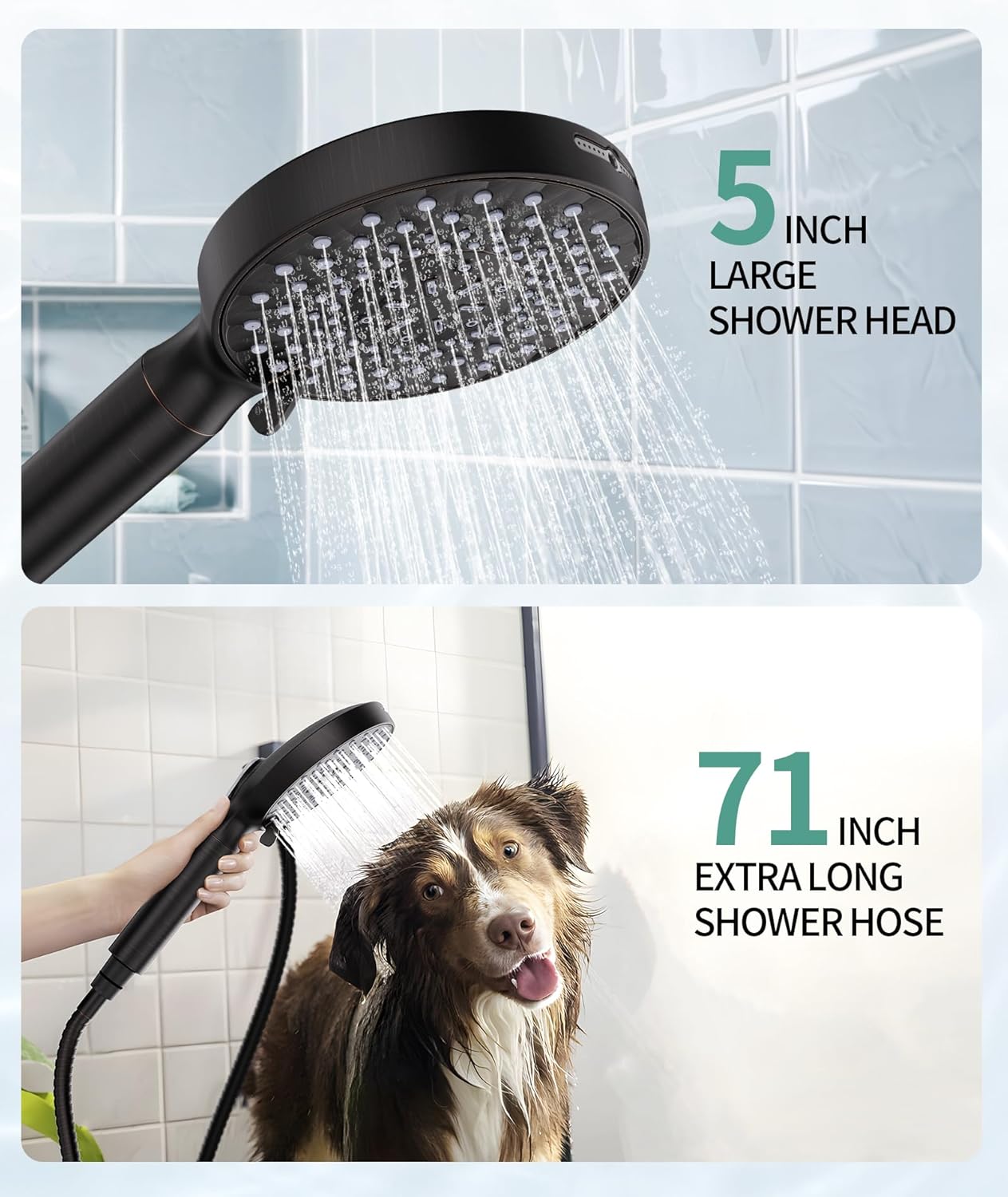 SR SUN RISE Filtered Shower Head with Handheld High Pressure 9 Spray Mode Showerhead Detachable Shower Head Water Softener Filters Beads for Hard Water Remove Chlorine 1 Filter Chrome