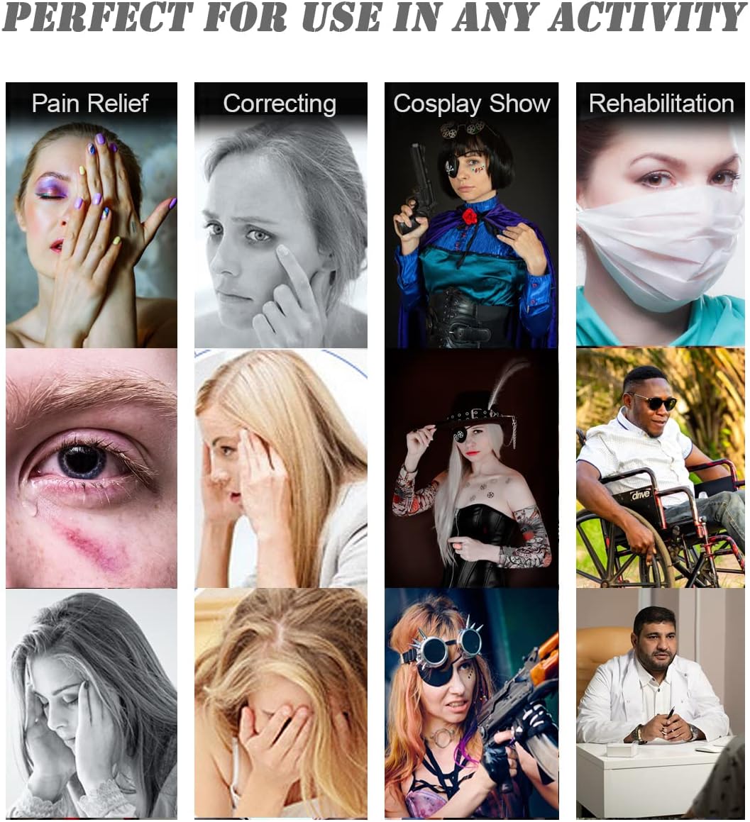 Cooling Eye Patches for Puffy Eyes, Pure Silk Ice Eye Patch, Single Eye Mask, Medical One Eye Cover Cold Hot Therapy Strabismus Lazy Eyes After Surgery Adult Kid Pirate Eyepatch (Pink-New)