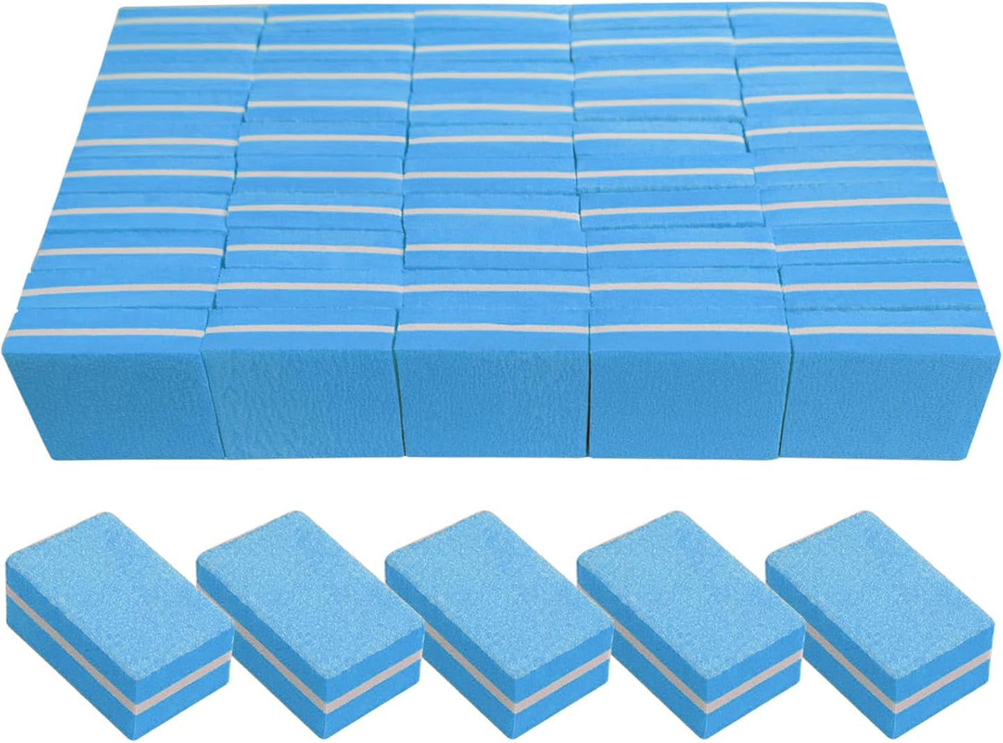 Nail Buffers (50 Pack), Mini Buffer Block Nail File for Acrylic Nails and Natural Nails, 100/180 Grit Nail Buffer Block Bulk Buffing Blocks for Nail Buff Professional Manicure File Blocks Set Pink