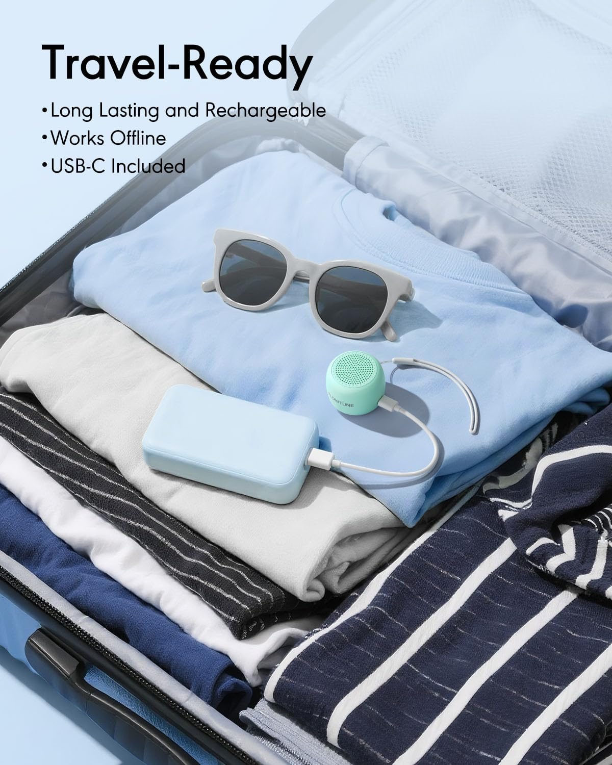 FLOWTUNE Sound Machine White Noise Machine for Baby Adults, 18 Non-looping Sounds, Timer, Memory Function, Portable Sleep Sound Therapy Gift (Mint Green)
