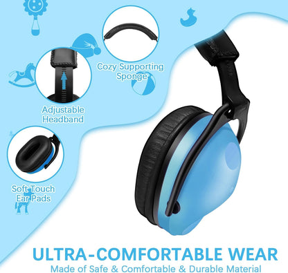 ZOHAN EM030 Kids Ear Protection, Noise Cancelling Headphones Ear Muffs for Autism Sensory, Safety Noise Reduction Hearing Protection for Monster Truck/Concerts/Fireworks/Air Shows