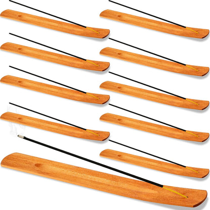 12 Pieces Wood Incense Holder Ash Catcher Burner Yoga Meditation