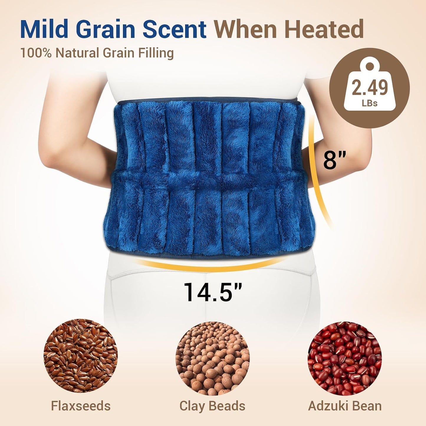 Comfytemp Microwave Moist Heating Pad for Back Pain Relief, Sciatica, FSA Eligible HSA, Microwavable Hot Therapy for Lower Lumbar, Period Cramps, Waist Warm Compress Women Men Gift, Fathers Day Dad
