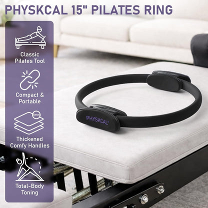 PhysKcal Pilates Ring, 15-Inch Magic Circle with Thick Padded Handle