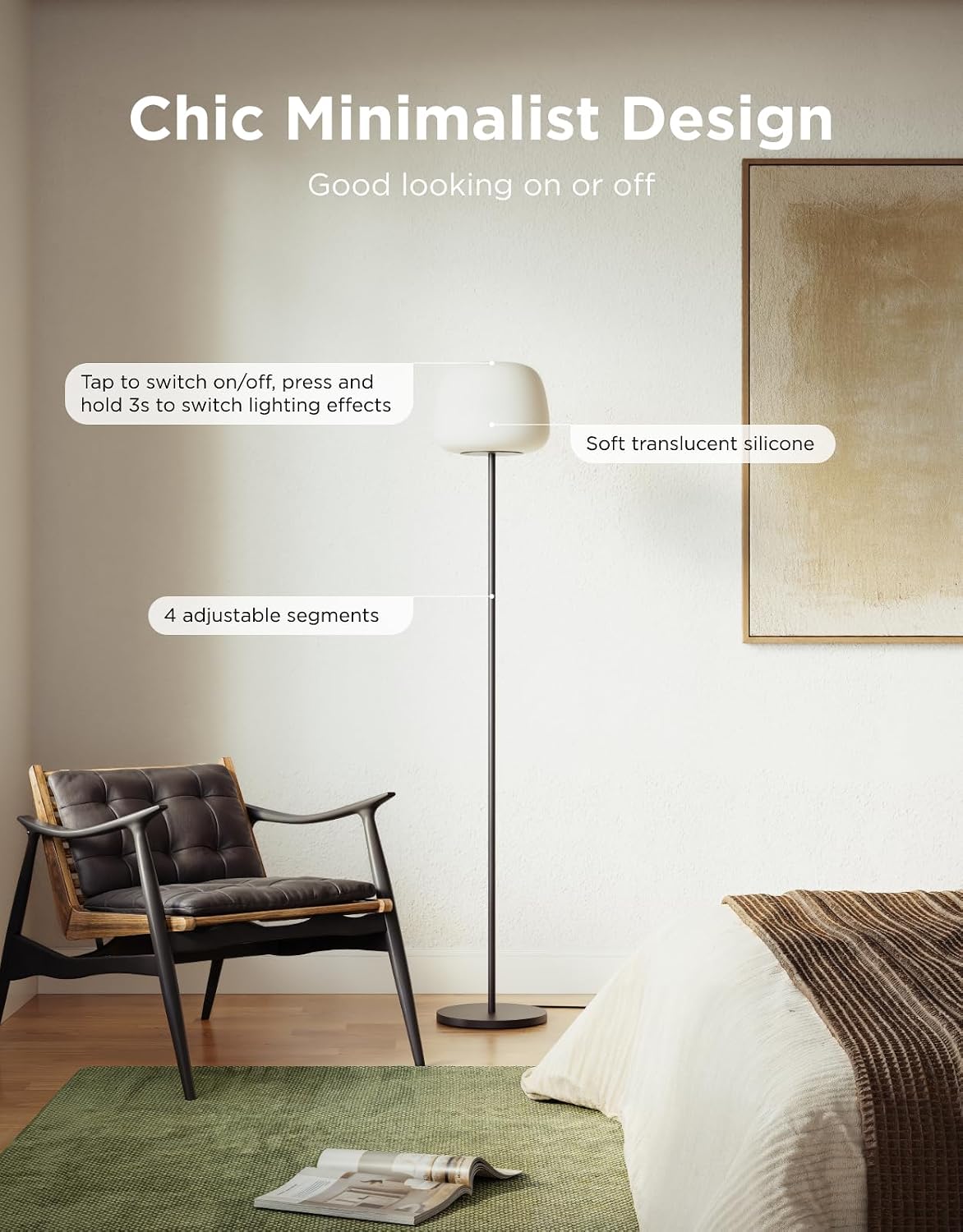Govee Lantern Floor Lamp, Halo Gradient RGBIC Smart Corner Lamp for Bedroom
