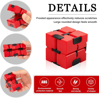 Skylety Cube Anxiety Relief Toy Hand Held Magic Sensory Stress Cube Toy for Adults Relieve Stress Christmas Party Favors(4 Pcs,Starry)