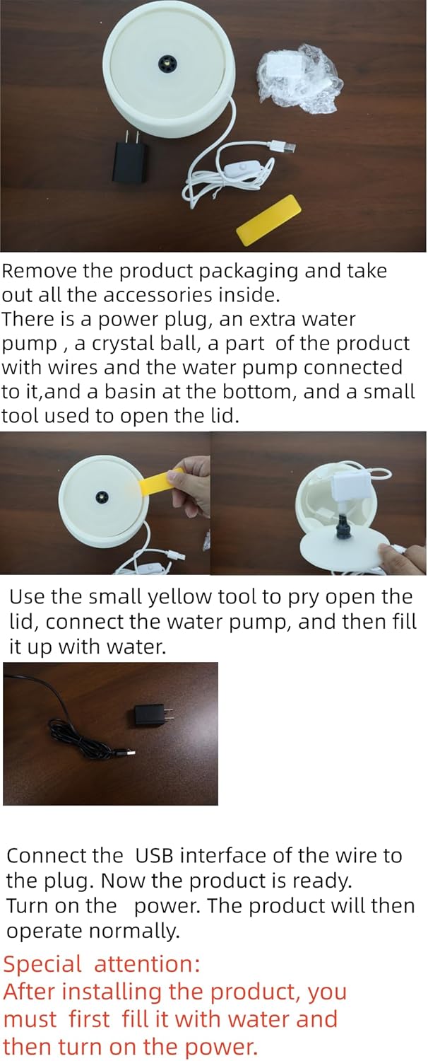 Tabletop Water Fountain - Desktop Waterfall Fountain Indoor Tabletop Humidifiers Home Decoration for Office, Living Room, or Bedroom