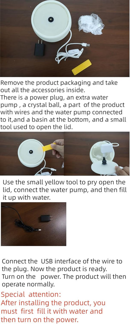 Tabletop Water Fountain - Desktop Waterfall Fountain Indoor Tabletop Humidifiers Home Decoration for Office, Living Room, or Bedroom