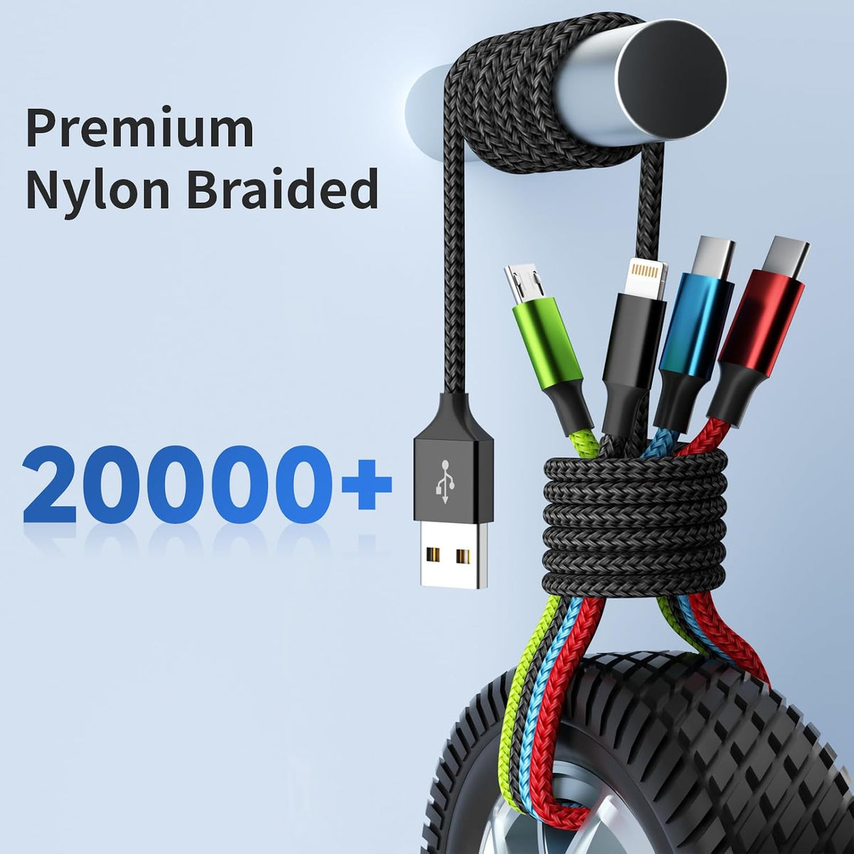 4 in 1 Multi Charging Cable, 5FT Charging Cords for Multiple Devices