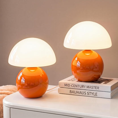 Dawnwake Mushroom Lamp Table Lamp for Bedroom-Small Desk Table Lamps,White