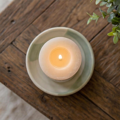 Aroma Naturals Essential Oil Orange and Lemongrass Scented Pillar Candle, Ambiance, 2.5 inch x 4 inch, Yellow
