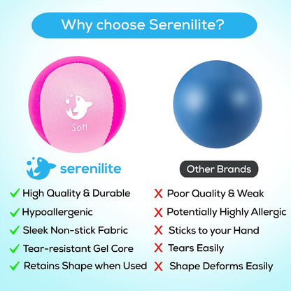 Serenilite Hand Therapy Exercise Stress Ball Bundle - Tri-Density Stress Balls for Adults & Grip Strengthening
