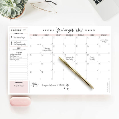 Bliss Collections Weekly Planning Pad, To Do List Notebook - Undated Tear-Off Sheets Notepad - Work Calendar, Organizer, Scheduler for Goals, Tasks - Minimalist, 8.5" x 11", 50 Sheets
