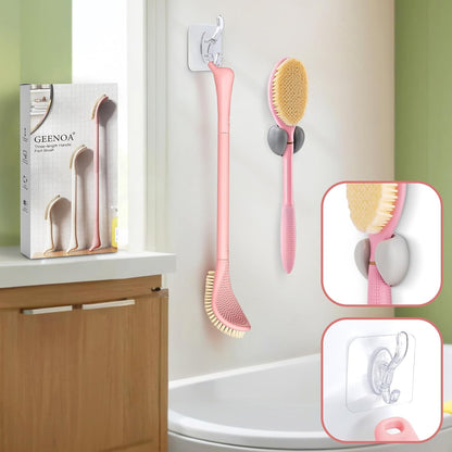New Foot Brush with Adjustable Long Handle, 3-in-1 Foot Scrubber for Wet or Dry Brushing, 10.2’’- 27.5’’ Foot Scrub Brush for Senior, Pregnant, Disabled, or Injured, Gift-Box Packed(White)