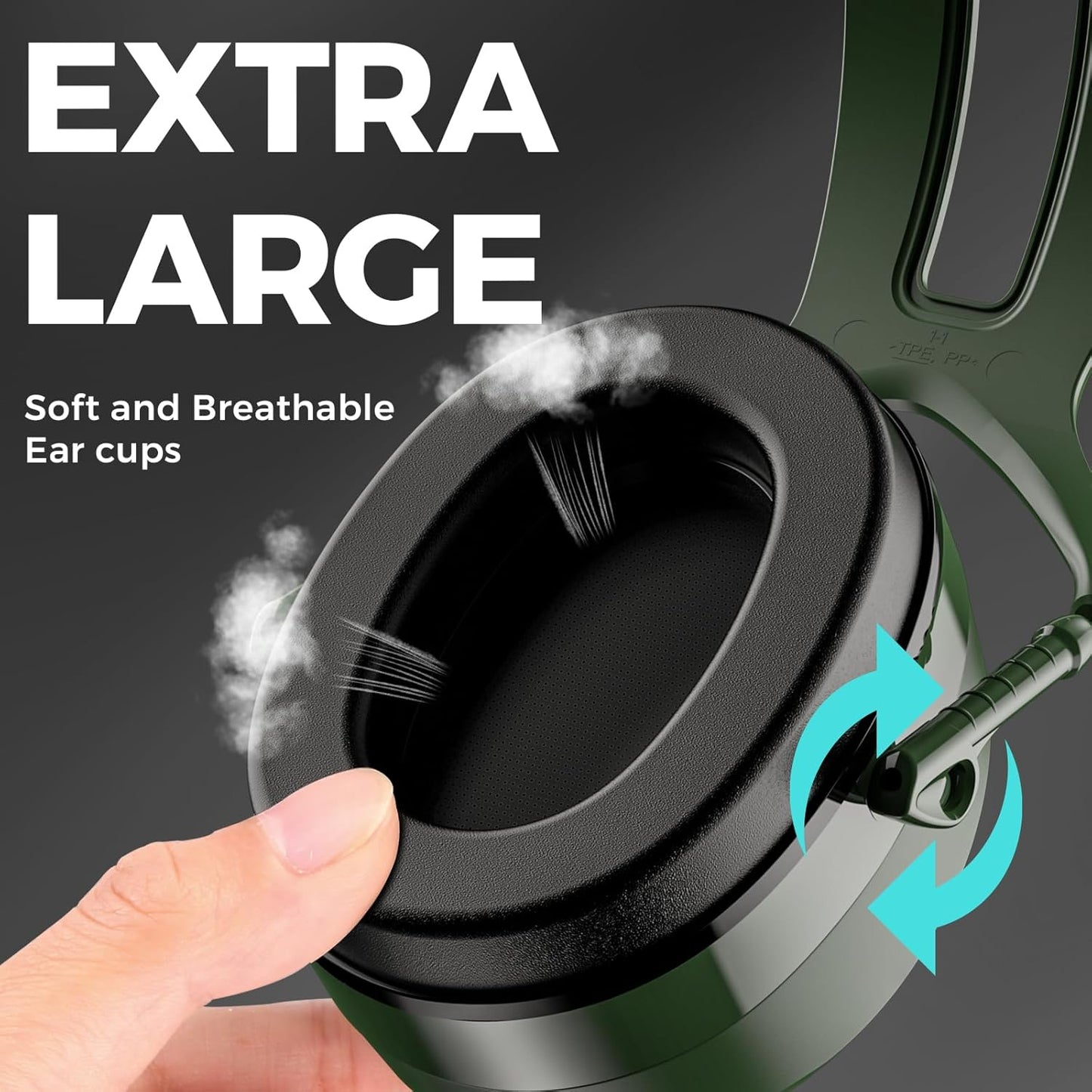 ProCase Extra Large SNR 37dB Noise Cancelling Headphones NRR 30dB Ear Muffs | Hearing Protection for Adults Noise Reduction, Wide Size Adjustment and Comfortable