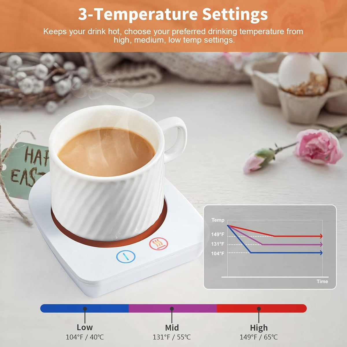 VOBAGA Mug Warmer& Coffee Mug Warmer for Office Desk
