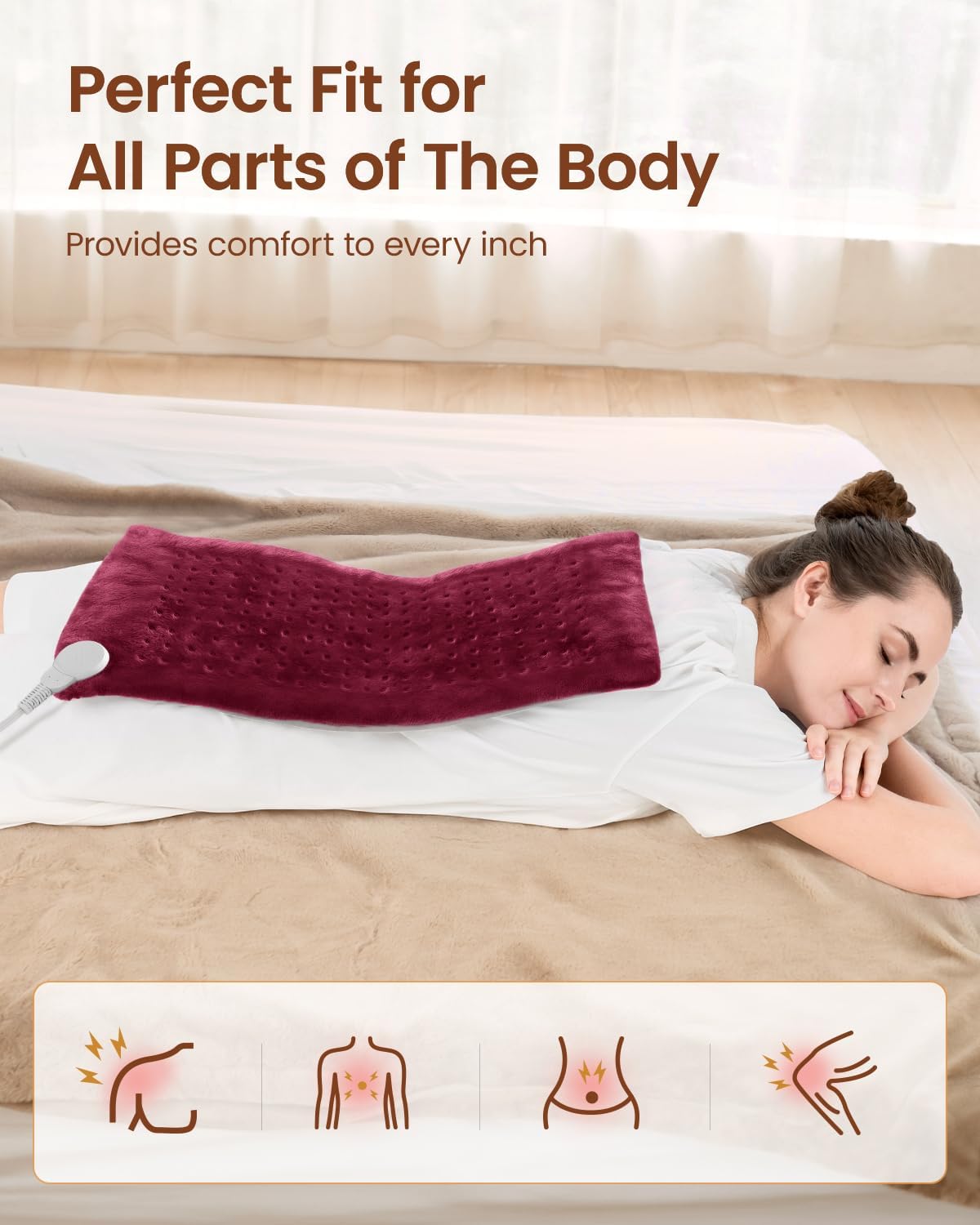 RENPHO Electric Heating Pad for Back with 10 Heat Levels