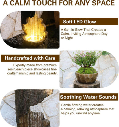 Sunlinua Modern Indoor Tabletop Water Fountain for Office Decor