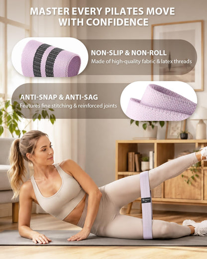 LIONSCOOL Pilates Ring Set – 14" Anti-Deformation Magic Circle with Padded Handles, Mini Ball, Resistance Bands, Guide & Bag