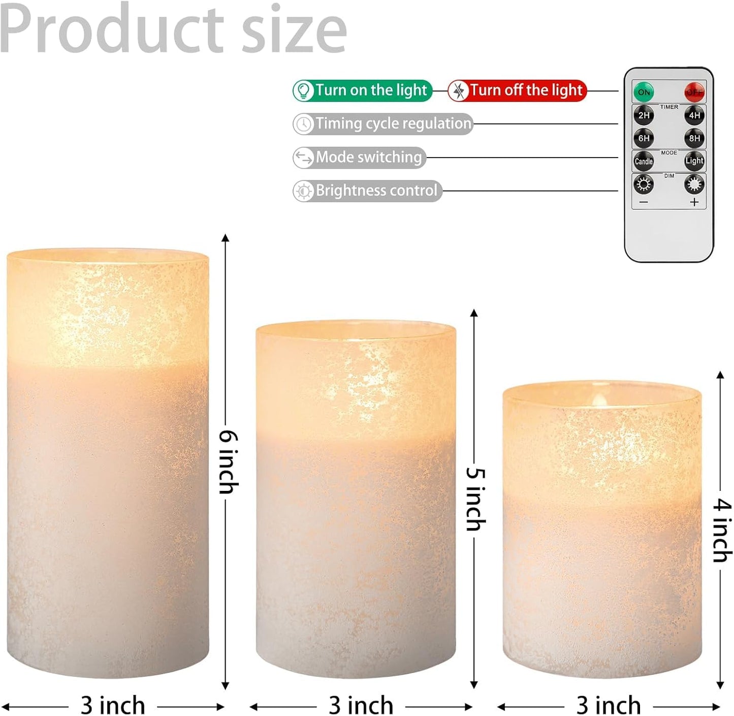 ANGELLOONG Flickering Flameless Candles, Realistic Battery Operated Candles with Remote and Timer, Set of 3 LED Candles for Fall Room Home Wedding Decor Centerpieces Table Party Christmas Decorations