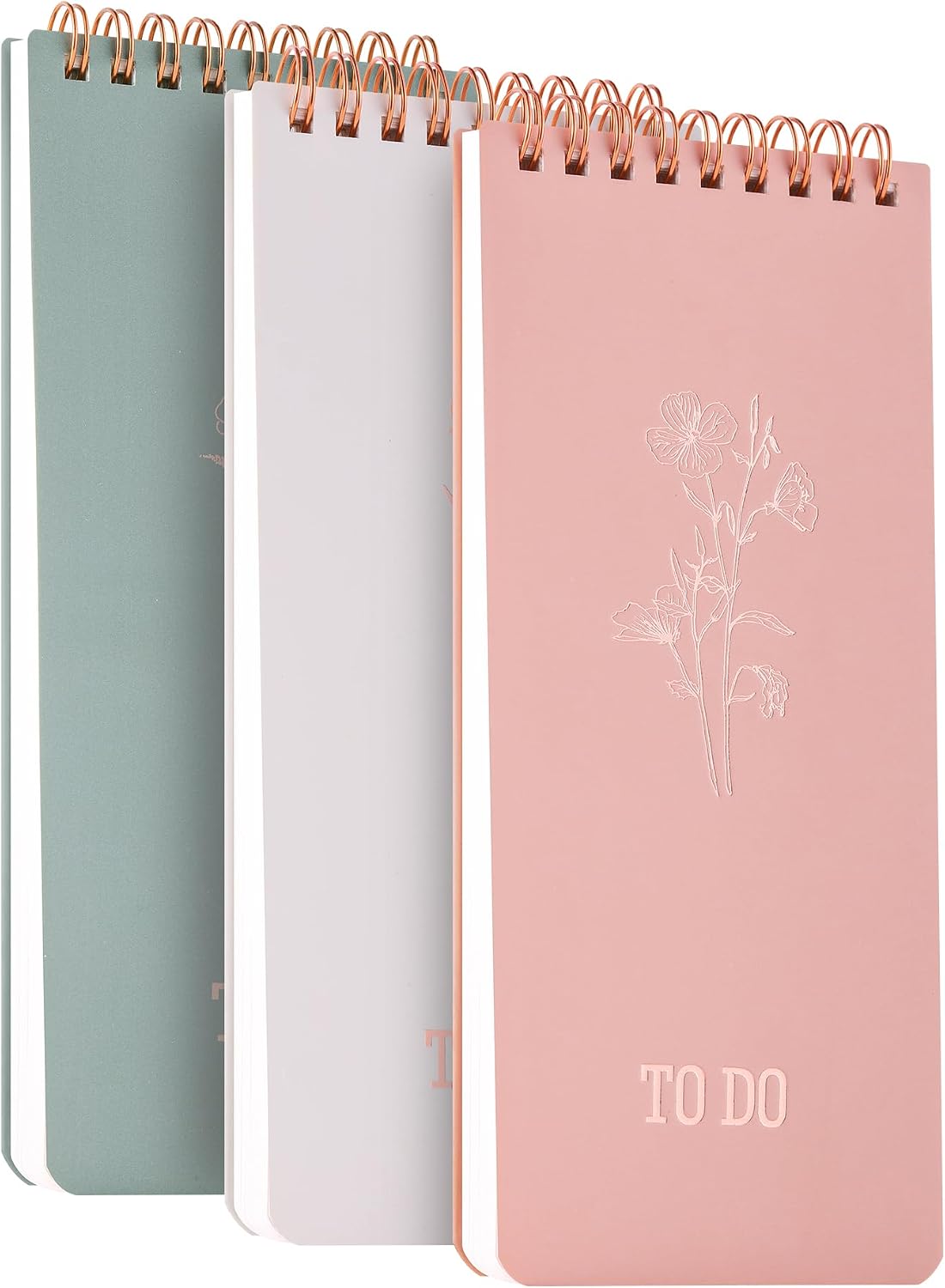 To Do List Notepad Set - 3-Pack, To Do List Notebook, Shopping List Notepads,Dated Pages & Checklist Layout, Portable Spiral Bound for To-Do Lists & Goals