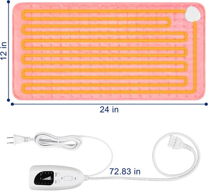 Electric Heating pad with 6 Heat Settings, Auto Shut Off, Dry Electric Heating for Back Neck Knee Arms Legs Shoulder Heat Pads for Christmas Birthday Father Mother's Day (24"X12", Gray Green)