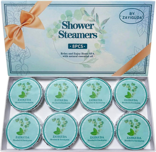 Shower Steamers Aromatherapy, Menthol & Eucalyptus Shower Bombs with Natural Essential Oils, Quick Relief Nasal Congestion, Relaxation & Self Care Gifts for Women & Men