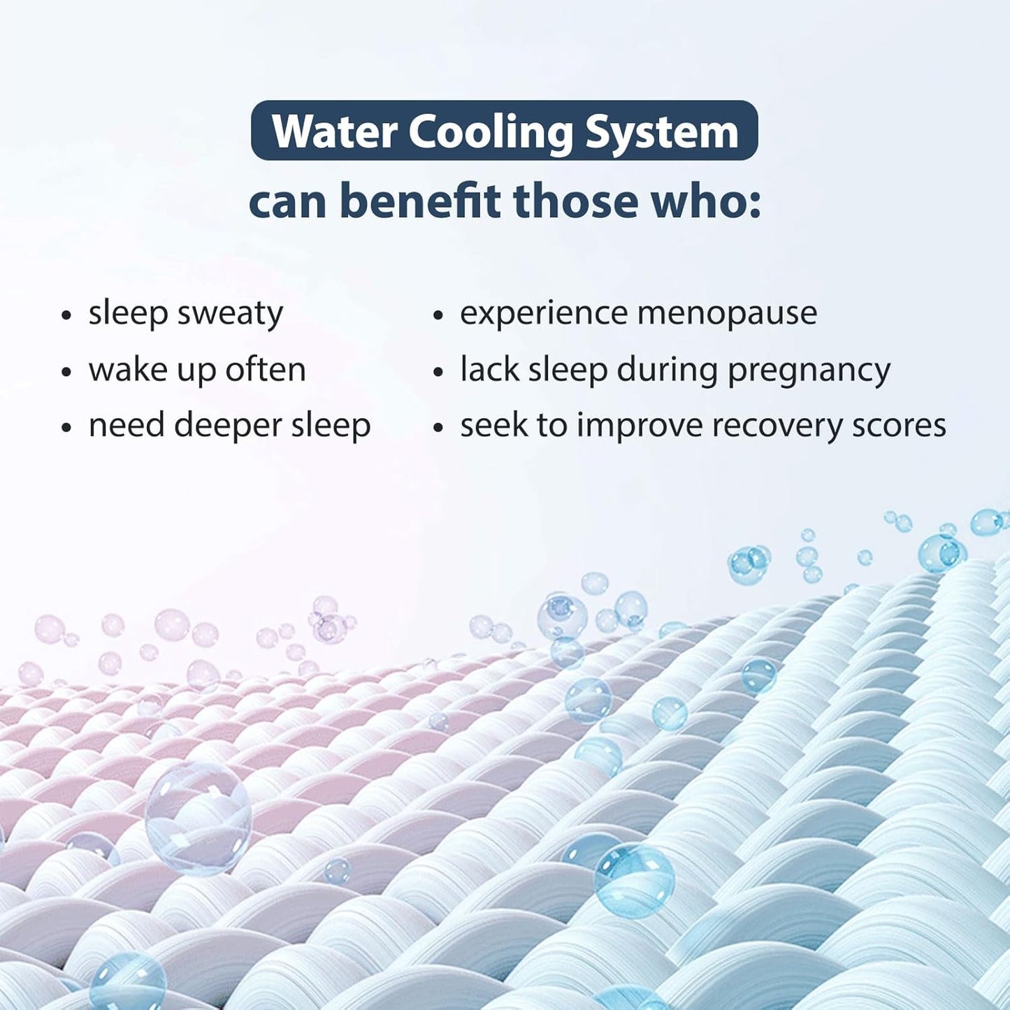 All-Night Water Cooling Mattress Pad, Continuous Bed Cooling System, Cooling Mattress Topper Perfect for Hot Sleepers. Twin Size (35" W x 70" L)