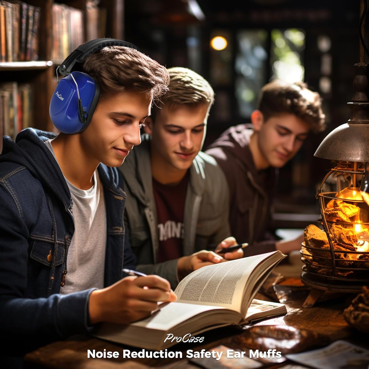 ProCase NRR 28dB Noise Reduction Ear Muffs, Foldable Adjustable Passive Noise Cancelling Headphones for Adults Kids Autism, Hearing Protection for Shooting, Construction, Mowing, Studying -Black - Colors B