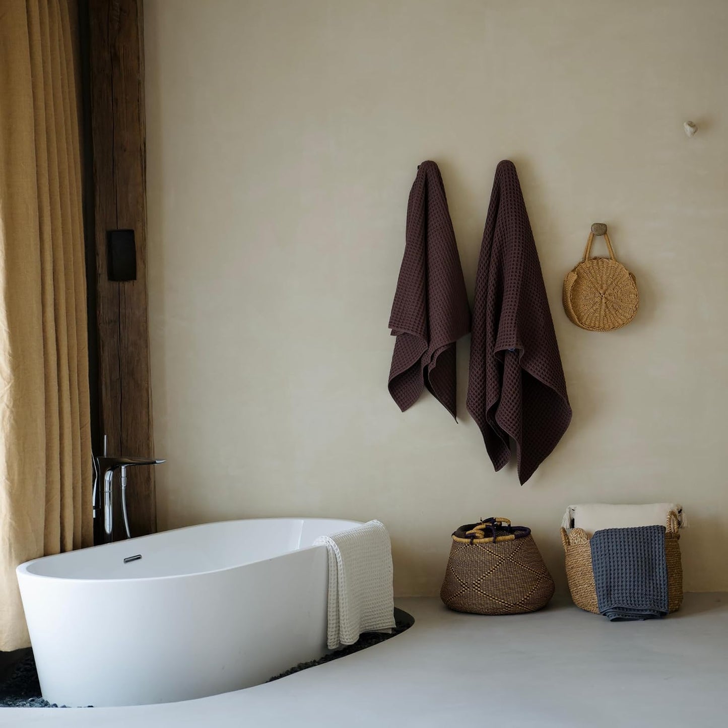 Luxury Organic Japanese Cotton Hair Drying Waffle Towel Wrap for Women | Absorbent, Quick-Dry Head Turban for Shower, Sauna, Spa | Extra Large for Long, Curly, Straight Hair With Button (White, 1 Pc)