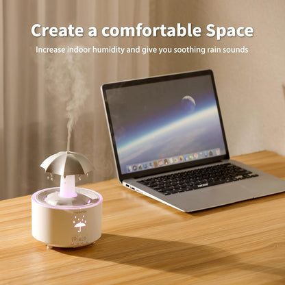 Humidifiers for Bedroom,Aromatherapy Essential Oils Diffuser | 7 Colors Breathing LED Light,Rotating Umbrella Rain Drops,12 hours of Continuous Mist, Ideal Holiday Gifts for Home Office