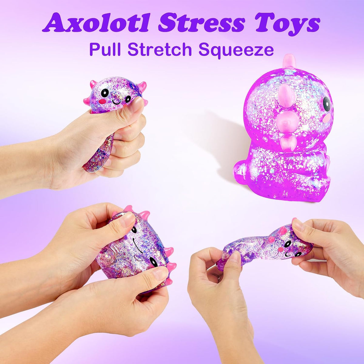 Axolotl Stress Balls for Adults, Squishy Axolotl Figurines Sensory Ball