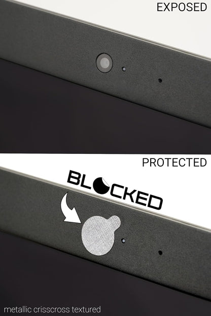 Blocked Original Vinyl Webcam Cover Stickers | Restickable & Stackable Privacy Covers | for All Camera-endable Devices | 3-Sizes | 57 Black Tabbed (Muted Matte)