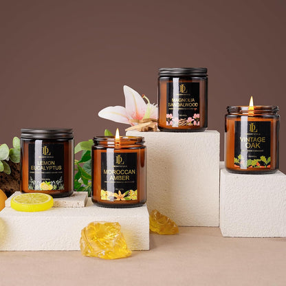 Scented Candles Set, 4 Pack Soy Candles for Home Scented, Candle Gifts for Women Men, 28oz 200 Hours Burn, Scents of Pineapple Cocktail/Coconut Vanilla/Pink Sands/Bahamian Breeze