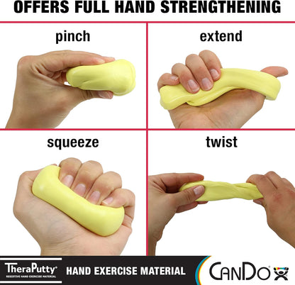 CanDo TheraPutty Standard Hand Exercise Putty For Rehabilitation, Exercises, Hand Therapy, and Occupational Therapy. Use To Strengthen Hand Muscles, Improve Fine Motor Skills, And Decrease Stress