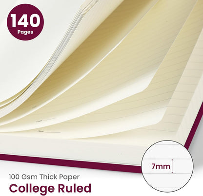Taja Lined Spiral Journal Notebook for Women & Men, 140 Pages, College Ruled Hardcover Notebook for Work & Note Taking, Journals for Writing, A5(5.7" x 7.9") - Green