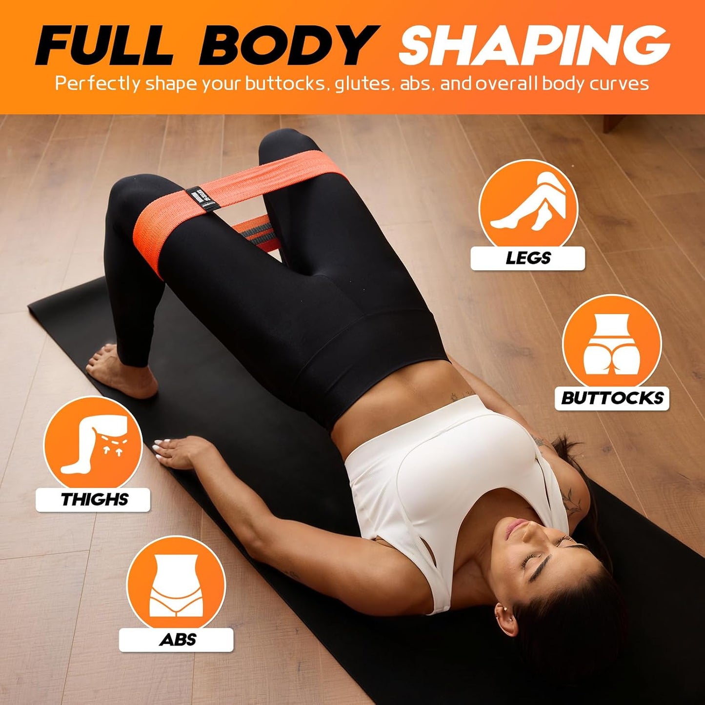 Resistance Bands for Working Out with Guide, 4 Workout Bands for Women & Men, Fabric Exercise Bands for Legs, Hip, Glute, Butt, Booty Bands Set for Yoga, Pilates, Strength
