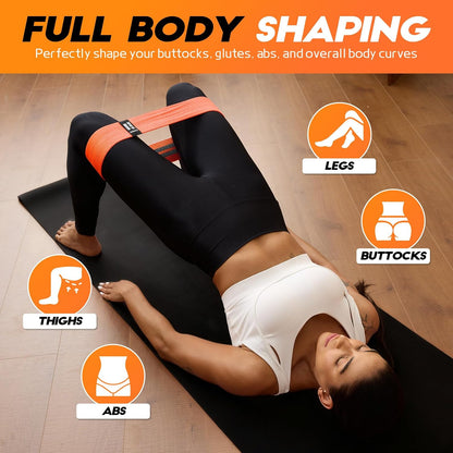 Resistance Bands for Working Out with Guide, 4 Workout Bands for Women & Men, Fabric Exercise Bands for Legs, Hip, Glute, Butt, Booty Bands Set for Yoga, Pilates, Strength