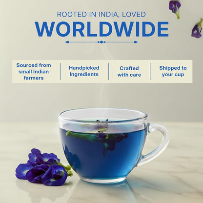 Butterfly Pea Herbal Tea 100gm/3.5oz, Natural Herbal Infusion, 50 Tea Bags