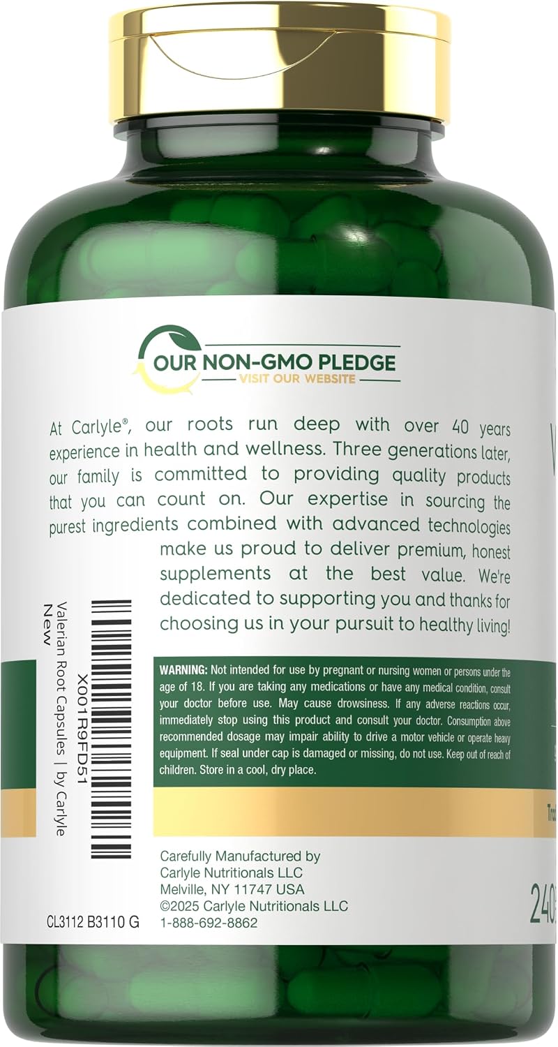 Carlyle Valerian Root Extract Supplement | 240 Capsules