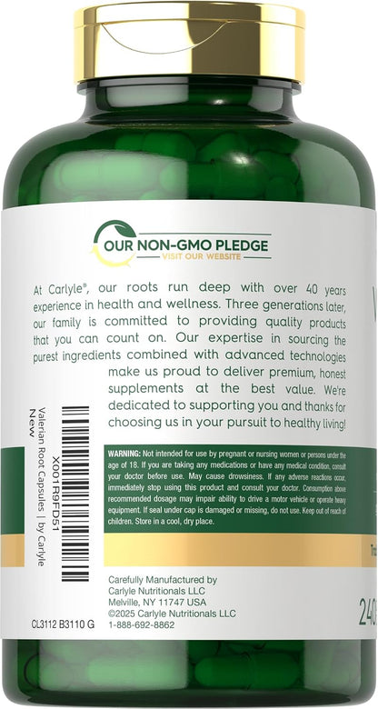 Carlyle Valerian Root Extract Supplement | 240 Capsules