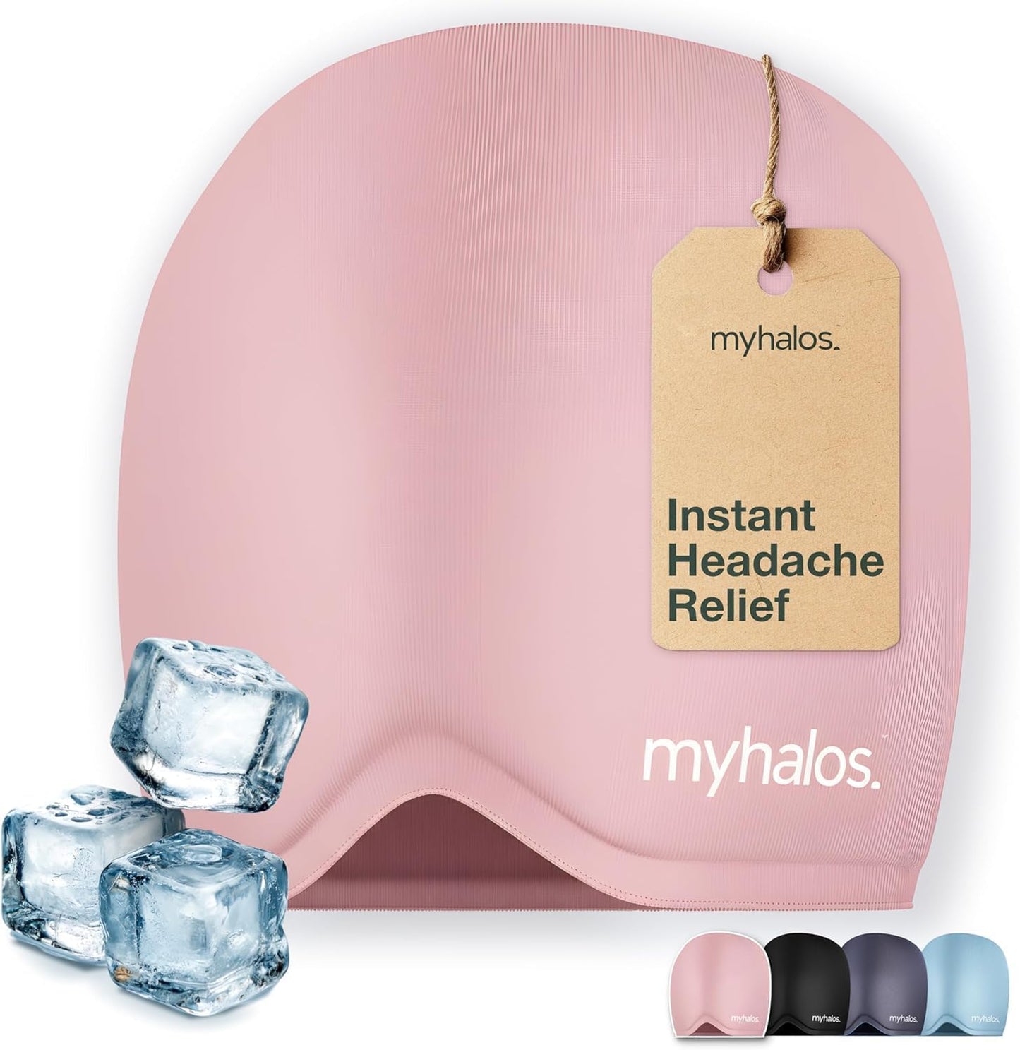 Myhalos® Migraine Relief Cap, Ice Hat for Migraines, Headache Relief Cap, 30% More Gel, Hot & Cold Therapy Head Ice Pack, Cooling Headache Hat, Tension Wrap, Hangover Cap, Ice Face Mask, FSA|HSA