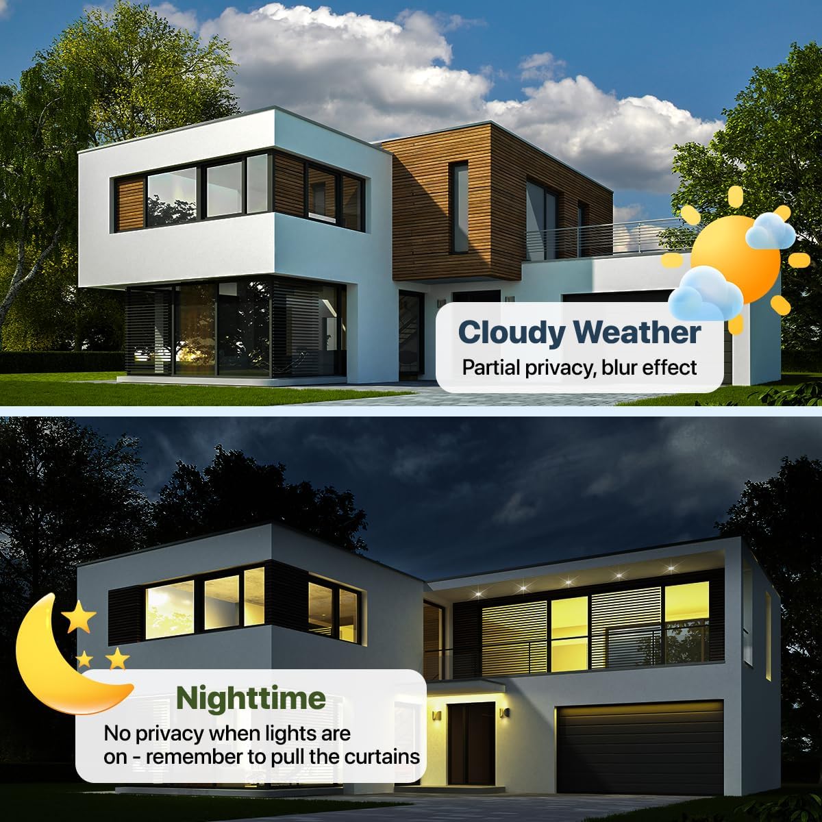 Bloss Blackout Window Film Privacy, 100% Sun Blocking Privacy Film for Glass, Removable Room Darkening Black Out Window Tint, Static Cling Frosted Glass Film (Black/Matte, 17.7" x 78.7")
