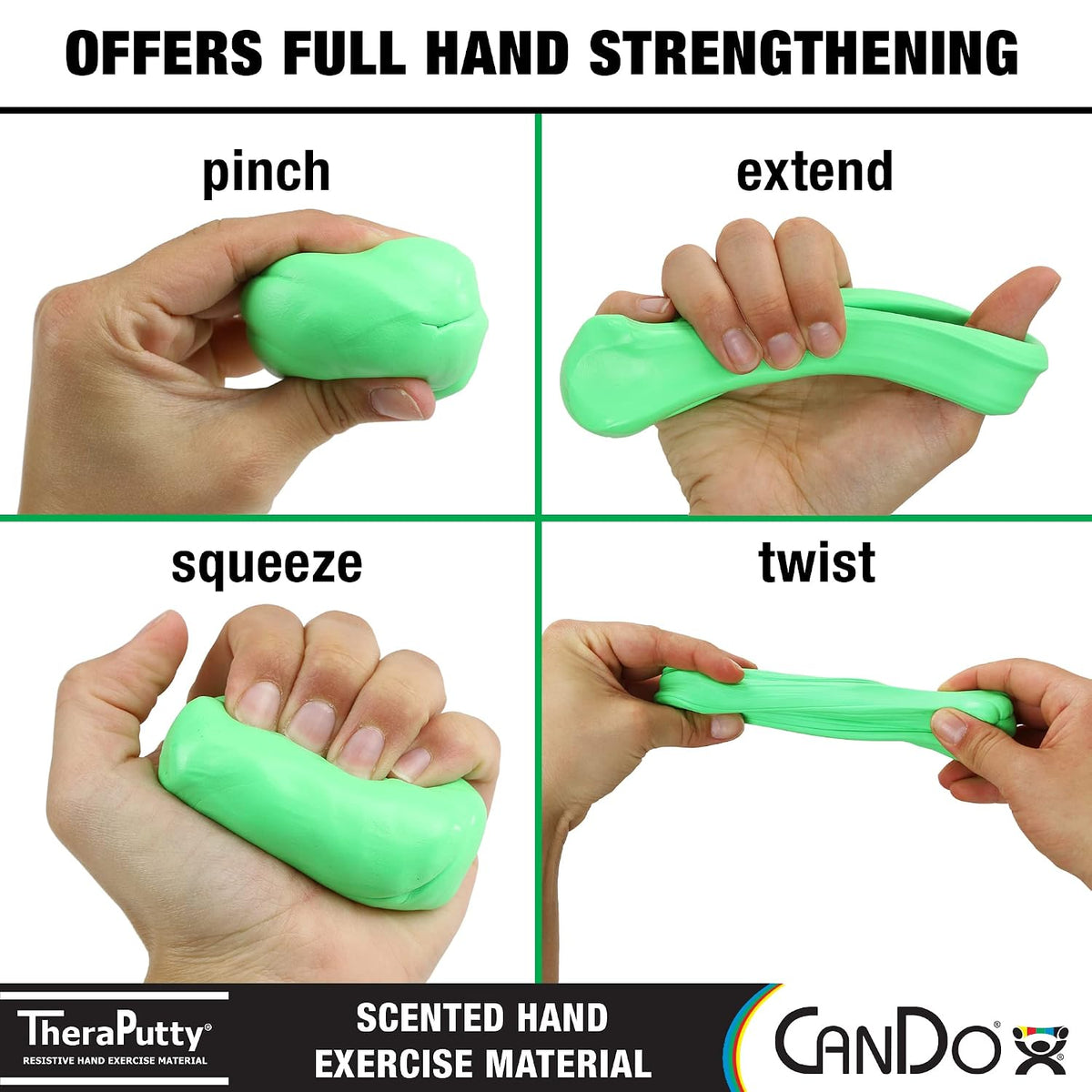 CanDo TheraPutty Scented Hand Exercise Putty For Rehabilitation, Exercises, Hand Therapy, Occupational Therapy, Banana Yellow X-Soft 2oz