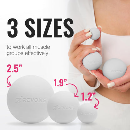 3 in 1 Massage Ball Set – 2.5", 1.9" & 1.2" Firm Silicone Balls for Myofascial Release, Trigger Point Therapy, Back & Foot Pain Relief, Face Fitness, Yoga, Deep Tissue Recovery (Turquoise)