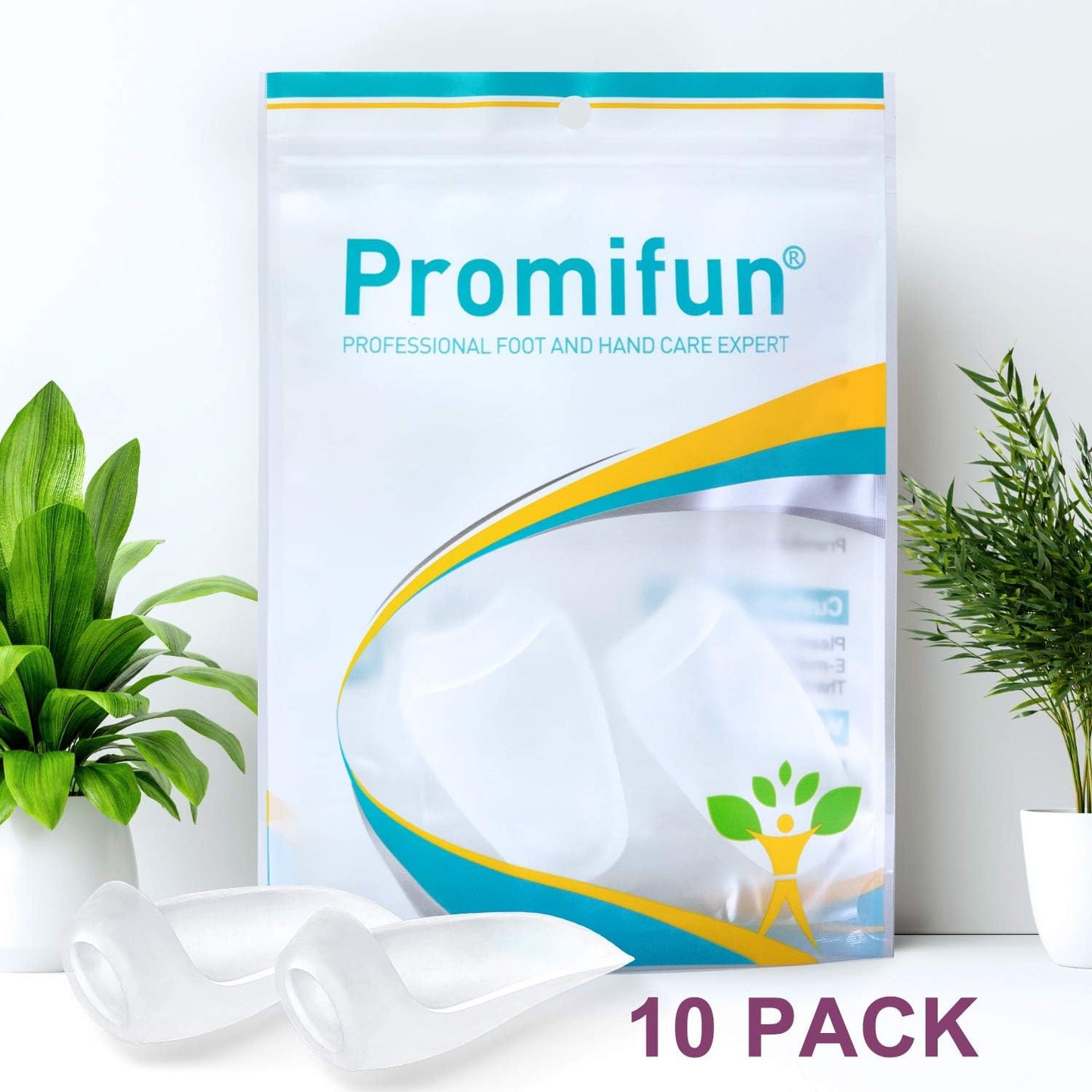 Promifun Gel Bunion Protector Shield, 10 Pack of Bunion Pads and Cushions, Bunion Guard for Big Toe, Relieve Foot Pain from Friction, Rubbing and Pressure - Clear
