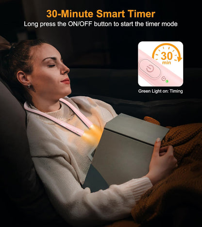 Gritin Book Light,Eye Caring 3 Colors & Stepless Dimming Neck Reading Light